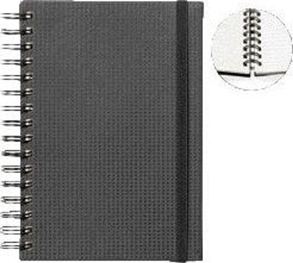 Quantore - Notizbuch A5 Spiral Tab Line 192 Seiten 80gr schwarz