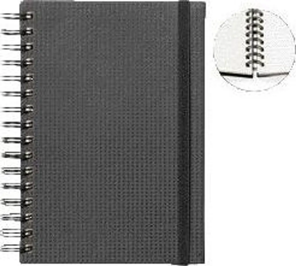 Cahier A5 à Spirale avec Onglets 192 Pages Lignées Noir, Set de 3 Unités