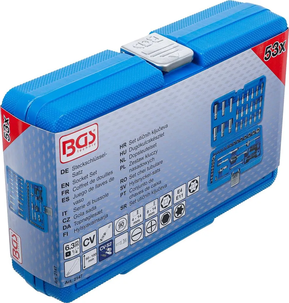 Kit douilles 1/4 anti-dérapant 52 pièces pour débloquer les vis difficiles - 13