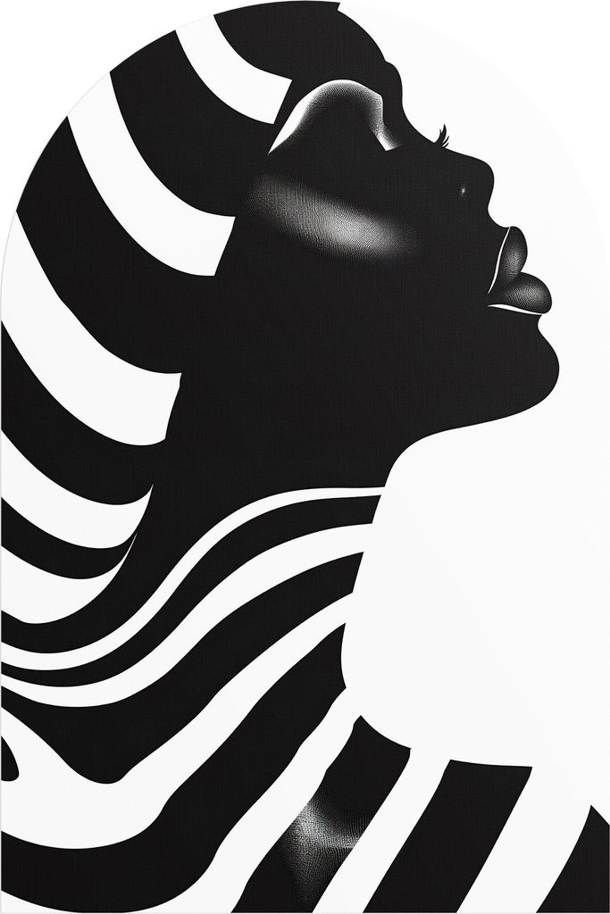 DEQORI Fototapete Rundbogen 100x150 cm 'Streifen der Seele' Wand Tapete Leinwand Sticker