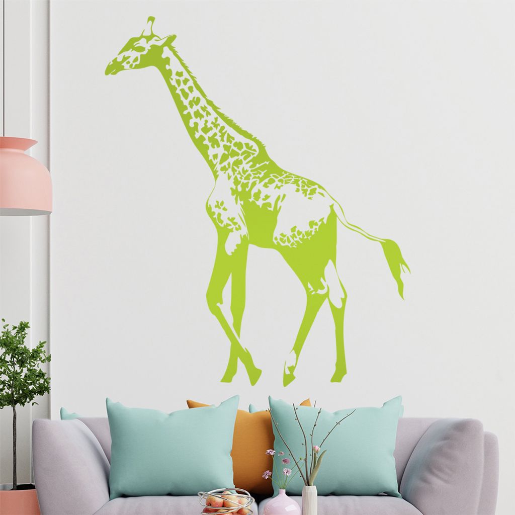 KIWISTAR Giraffe Afrika Langhals Wandtattoo in 6 Größen - Wandaufkleber Wall Sticker - Dekoration, Küche, Wohnzimmer, Schlafzimmer, Badezimmer