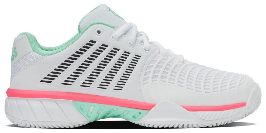 K-Swiss Express Light 3 Clay, weiße/neon-grüne/neon-rosa Produktbild 