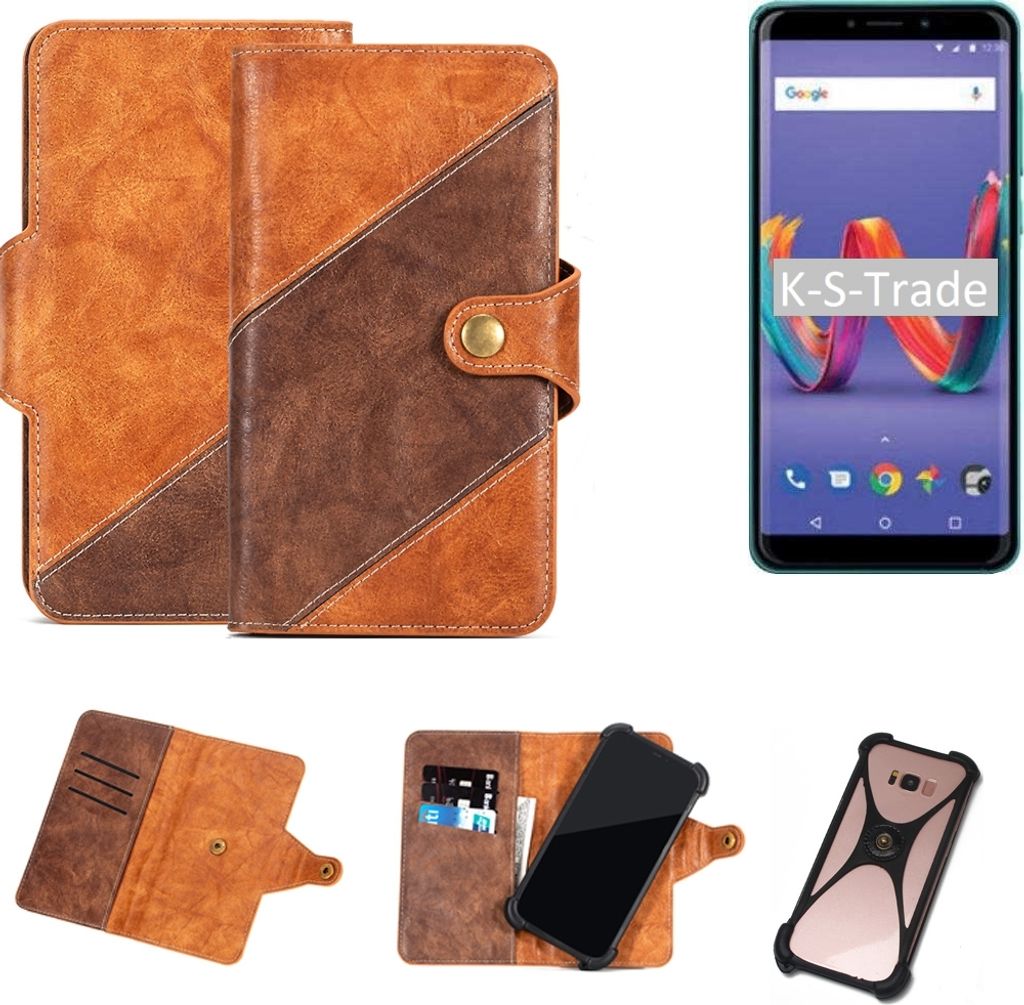 K-S-Trade Handy-Hülle Schutz-Hülle Bookstyle Case Wallet-Case kompatibel mit Wiko Tommy 3 Plus Handy Cover Bumper Kantenschutz Smartphone