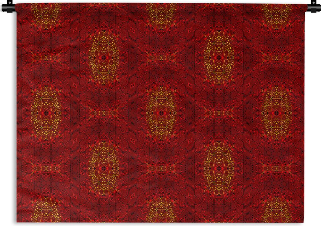 MuchoWow Wandteppich Wandbehang Muster - Abstrakt - Rot 150x112.50 cm Tapisserie Dekoration Wandtuch - Wanddecke - Wandteppiche