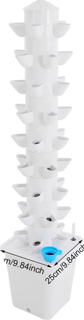 Système hydroponique 45 sites design vertical blanc pour gain de place