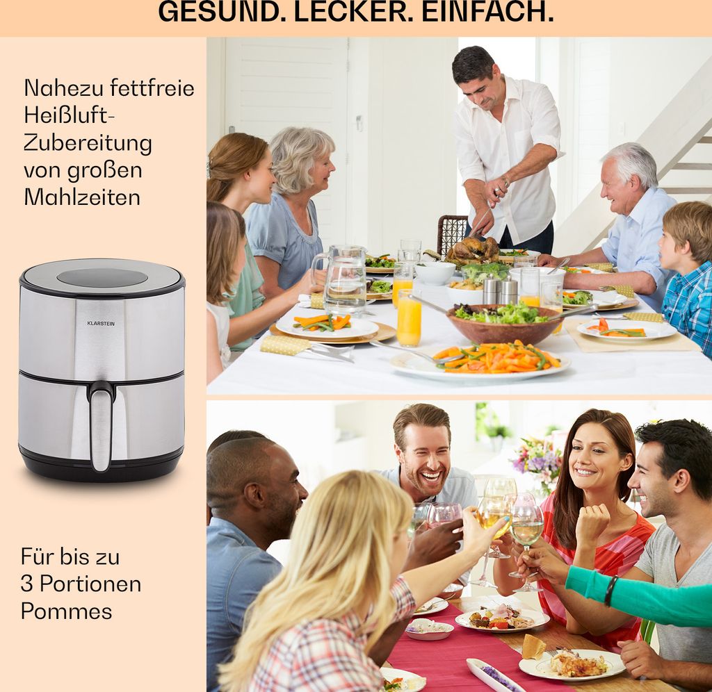 Klarstein Heißluftfriteuse, Air Fryer zum Frittieren, Produktbild 5