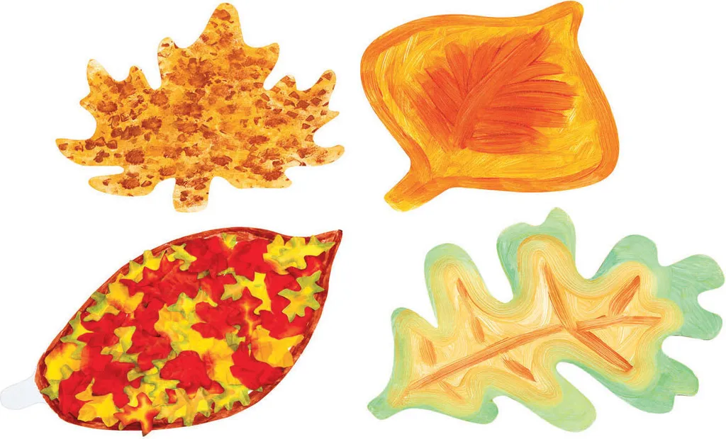 Feuilles d'automne géantes en carton Colorations, lot créatif de 24