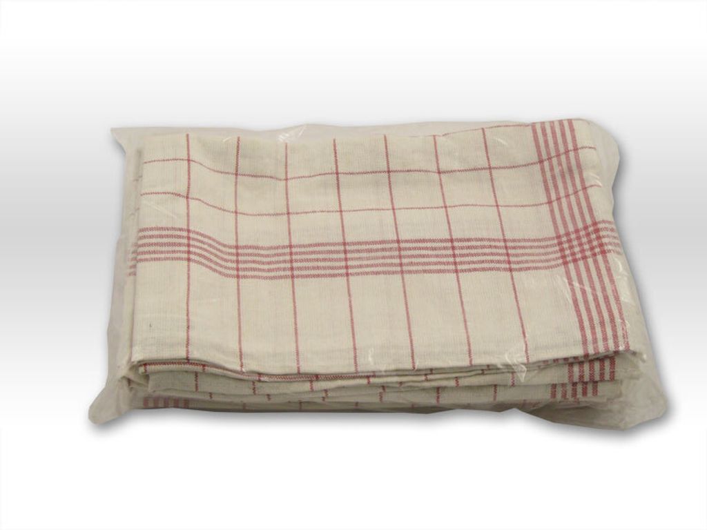 Axis Line Geschirrtücher halbleinen 50cm x 70cm rot kariert 10er Pack