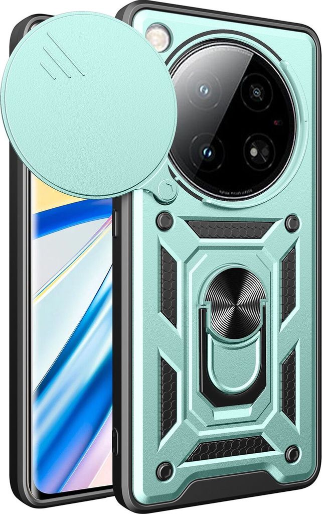 Hülle für Infinix Zero 40 5G Magnetische Ring Ständer Halter Dia Kameraschutz TPU Bumper Silikon Schutzhülle Grün