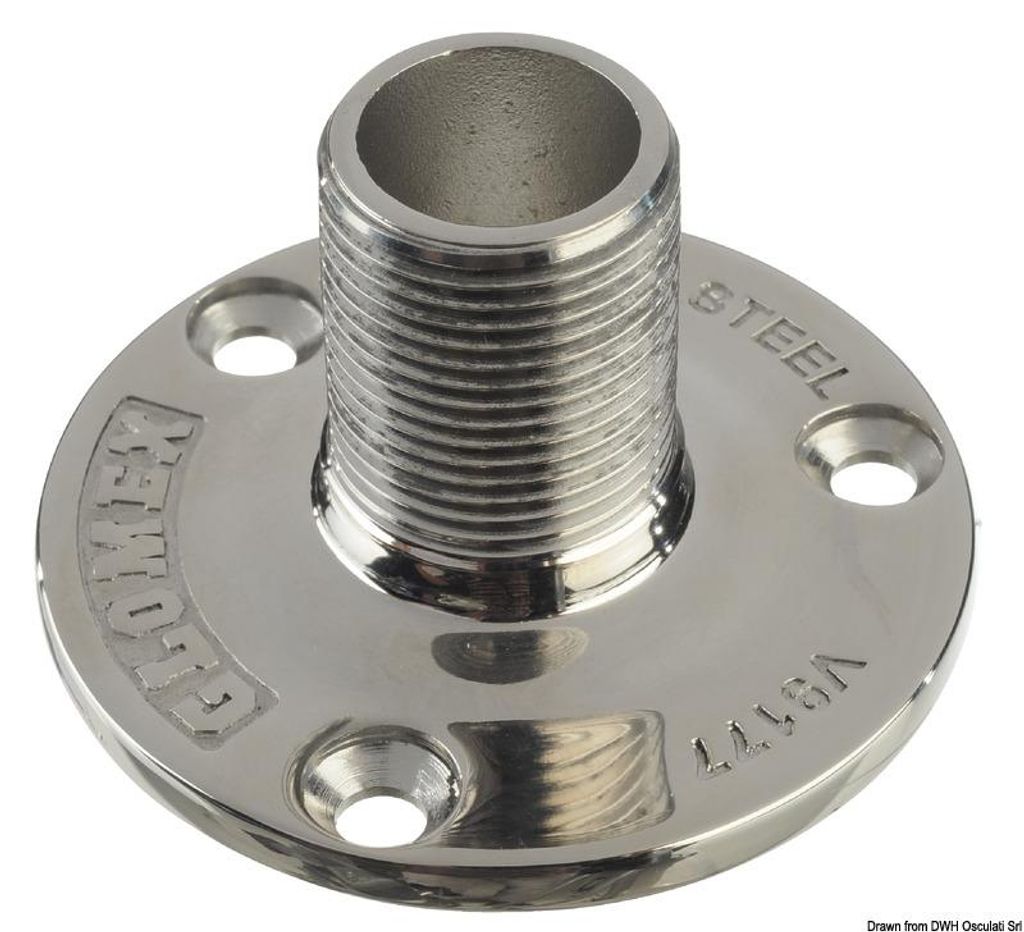 Socle rond pour antennes AISI 316, 106 mm, 1 pièce Image du produit 