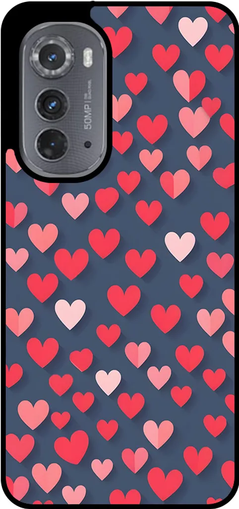 Custodia Motorola Edge 2022 Rosa Rosso Cuori | Smartphonica TPU Case