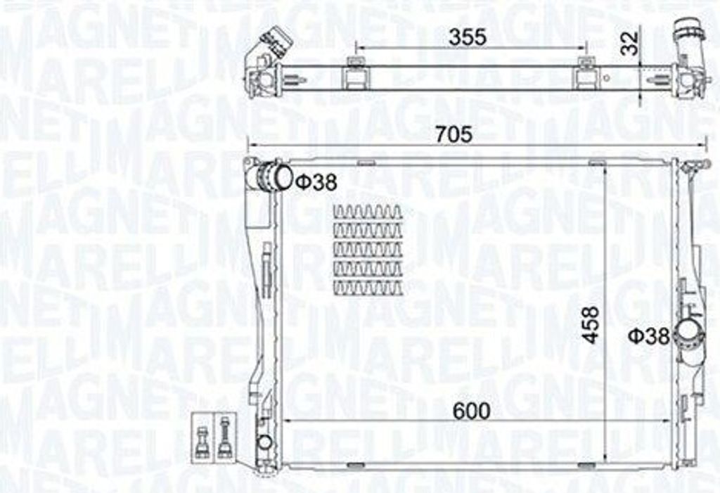 MAGNETI MARELLI 350213160700 Kühler Wasserkühler Motorkühler für BMW 3 Touring (E91) 3 Limousine (E90) 1 Schrägheck (E87) X1 (E84) 3 Coupe (E92)