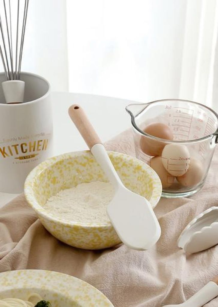 360Home Silikon Teigschaber Schaber Küchenspatel Küchenhelfer Weiß