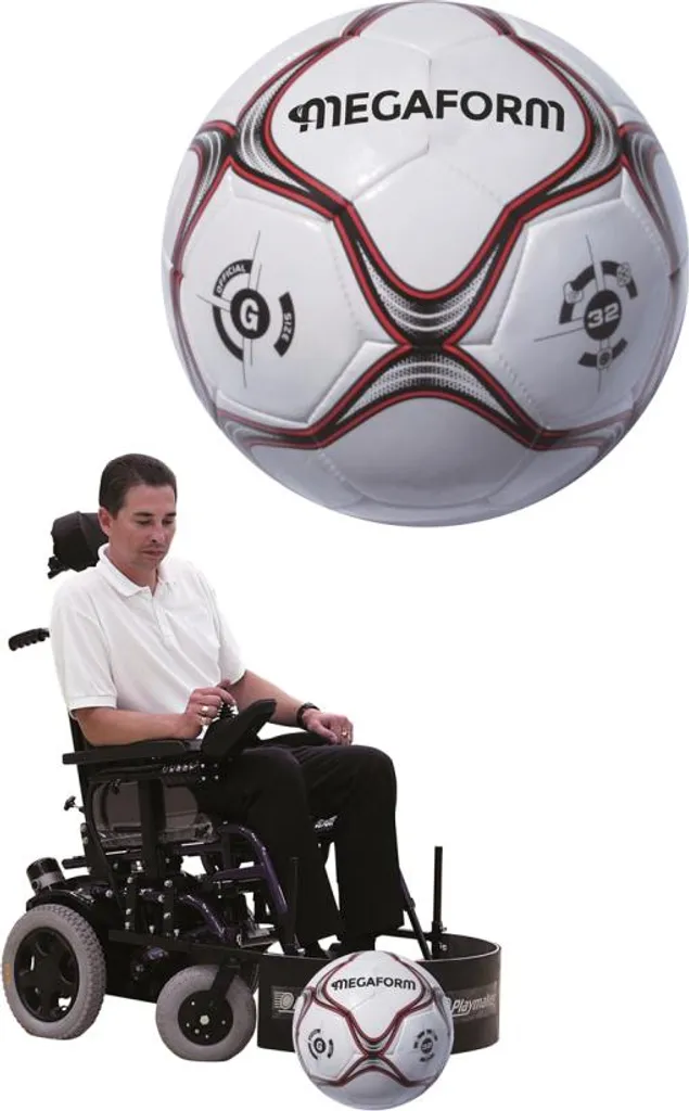 Ballon de football Megaform multicolore adapté aux fauteuils roulants
