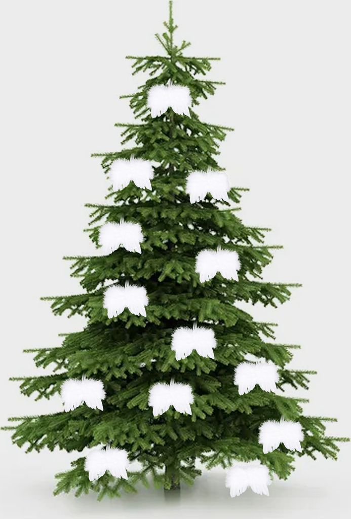 Federschmuck auf auffällige super weiche weiße Farbe schöne schicke Federflügel Weihnachtsbaumdekoration für Zuhause