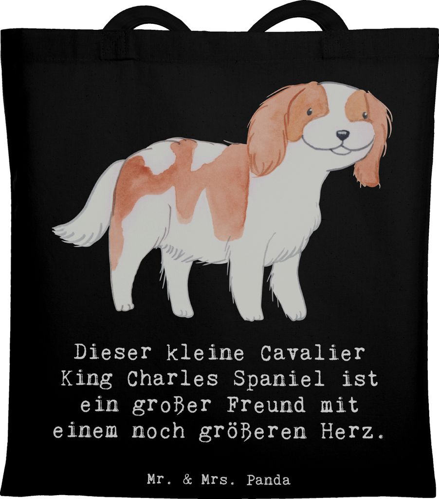 Mr. & Mrs. Panda Einkaufstasche Cavalier King Charles Spaniel - Schwarz - Geschenk, Hunderassen, elegant, Tasche, Hund, Hunderasse, Begleiter, Tote...
