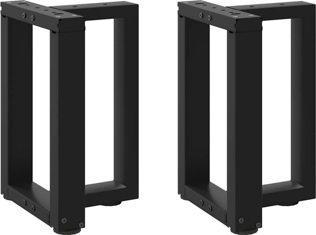 "SALE 2026"Couchtischbeine CLORIS - T-Form 2 Stk. - modernes Design - Schwarz 28x25x(42-43)cm Stahl NEU526757 - Tischbeine