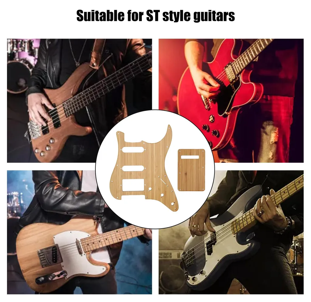 Plaque de protection bambou naturel ST GSSH05 - Pickguard résistant - 16