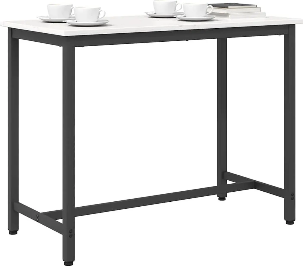 Tavolo da Lavoro Bianco 100x50 | Struttura Acciaio e Legno Design