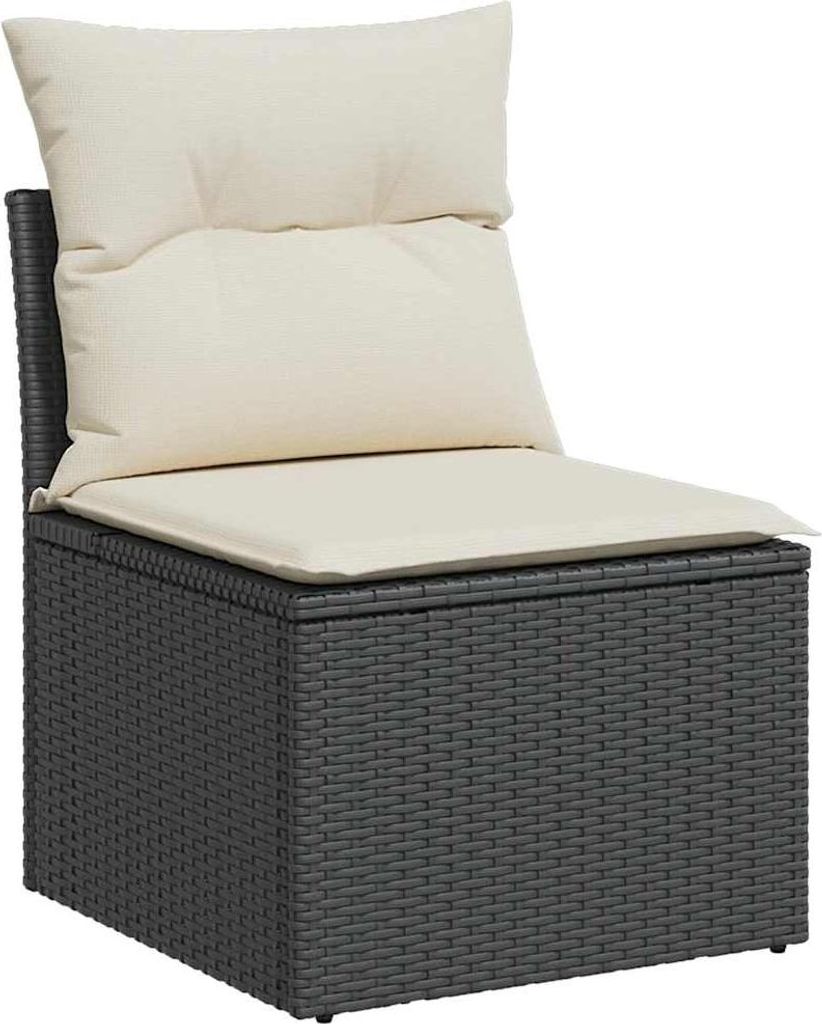 A single outdoor chair with beige cushions on a white background.