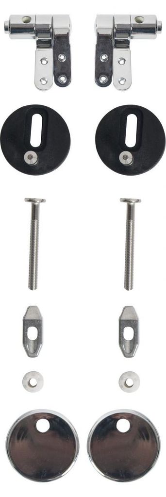 Primaster Metallscharnier-Set mit Absenkautomatik für WC-Sitze silber