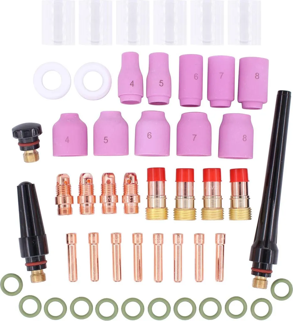 Consommables TIG pour espaces confinés : kit lentilles gaz et buses 49 pièces