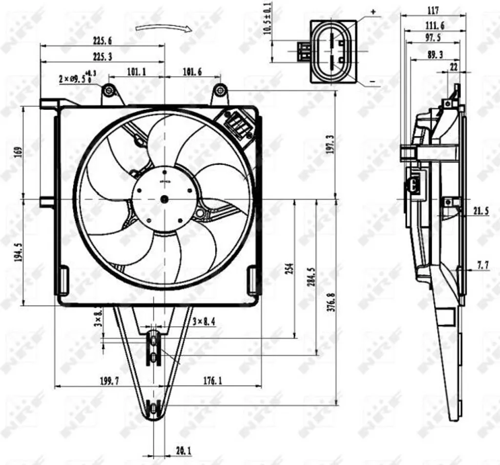 Ventilateur de radiateur NRF 47431 - OE 46449101 pour Fiat Palio Siena