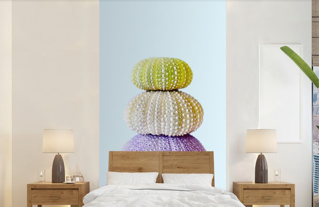 MuchoWow Fototapete für Wohnzimmer oder Schlafzimmer Wandtapete Vinyl Motivtapete Farben - Natur - Tiere - Meeresbewohner - 120x240 cm - Hinterg...