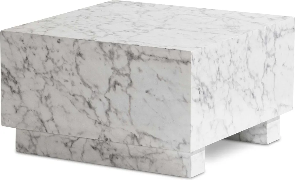 Table basse carrée 60 cm pour salon avec rangement télécommandes