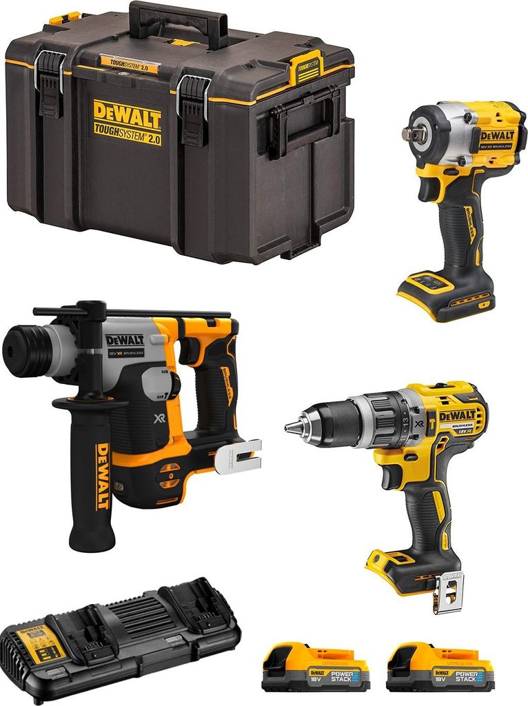 DeWALT Kit DWK306PS (DCH172 + DCF921 + DCD796 + 2 x 1,7 Ah + DCB132 + DS400)