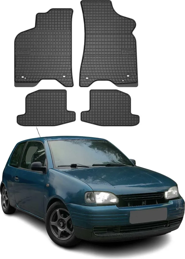 Tappetini Auto in Gomma Seat Arosa 1997-2005 - Nero 4 Pezzi Kit