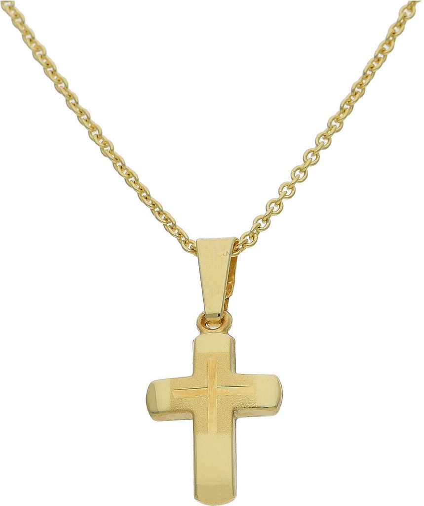 JuwelmaLux Anhänger 333 Gold Kreuz, mit Musterung Produktbild 