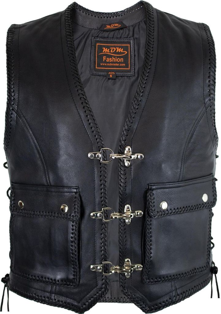 Herren Lederweste, Bikerweste, Kutte, Clubweste, Chopper, Lederkutte, Rockerwest(S)