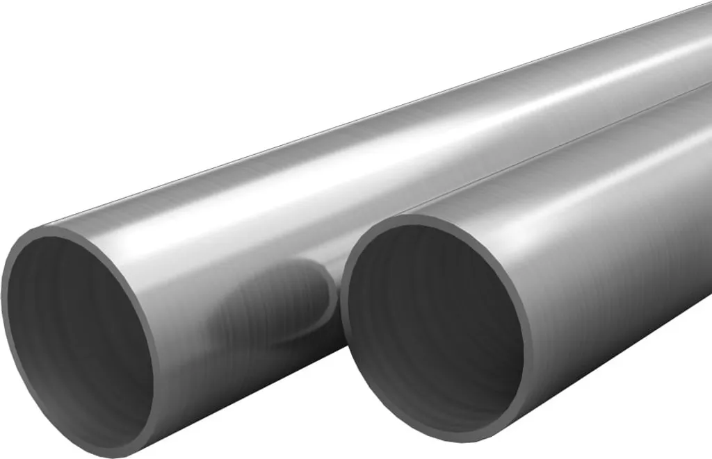 Lot de 2 Tubes en Acier Inoxydable V2A 2m Ø42x1,8mm Rond de Qualité