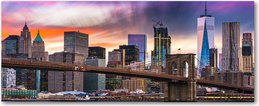 Tulup Leinwandbild - 125x50 cm - Wandkunst - Drucke auf Leinwand - Leinwanddruck - Sehenswürdigkeiten & Architektur - Mehrfarbig - Manhattan New...