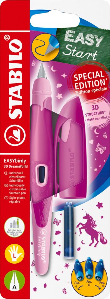 STABILO Schulfüller EASYbirdy 3D DreamWorld A LH pink Blister