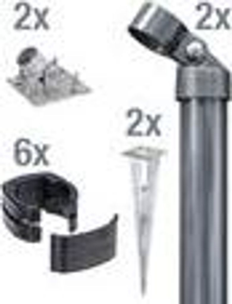 Alberts Zauneckset Fix-Clip pro Drahtzaun Gitterzaun Zaun Bodenhülsen Zaunhöhe: 1,53 m, anthrazit