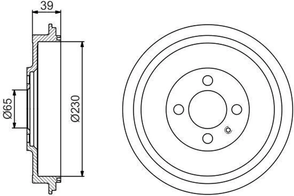 Tambour de frein pour rénovation freinage Seat Inca et VW Caddy 9K9