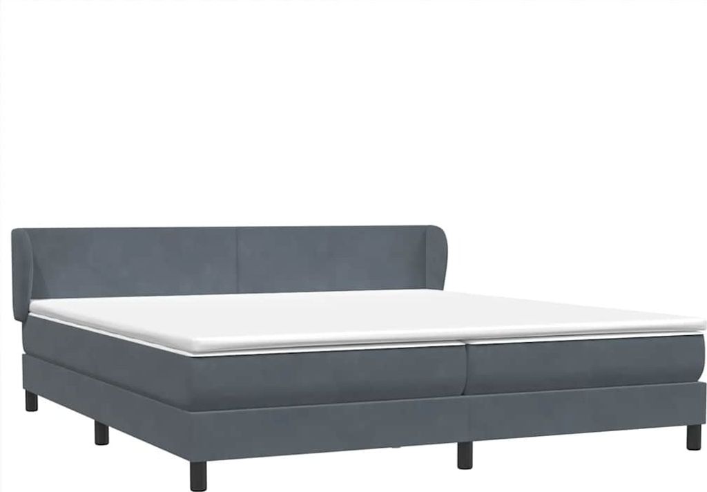 Boxspringbett mit Matratzen Dunkelgrau 180x220 cm Samt