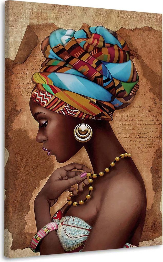 Beautiful African Women Leinwandbild Wandbild Kunst Deko XL: 60x90x4cm