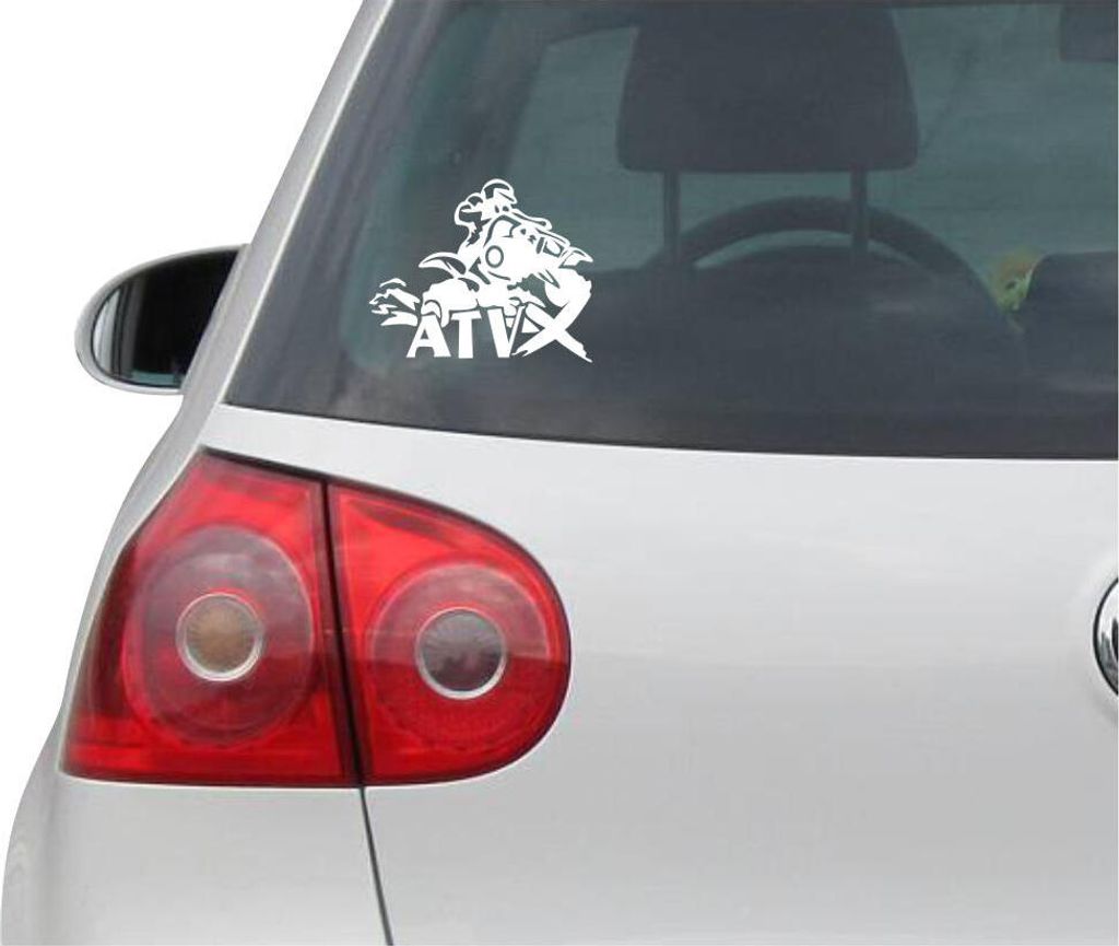 Aufkleber / Autoaufkleber - JDM - Die cut - ATVX ATV Quad Motocross Decal Laptop Fenster Sticker - weiß - 109mmx88mm
