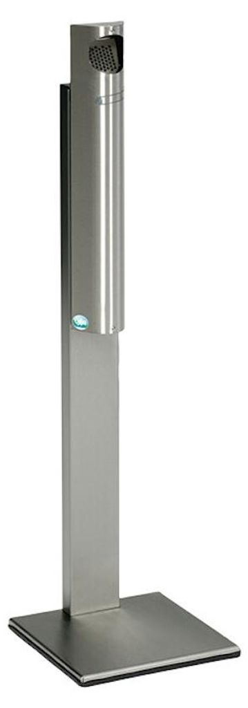 Praktischer Wandascher mit Abstreifblech | mit Standfuß | 3,5 Liter, HxBxT 125x31x31cm | Edelstahl