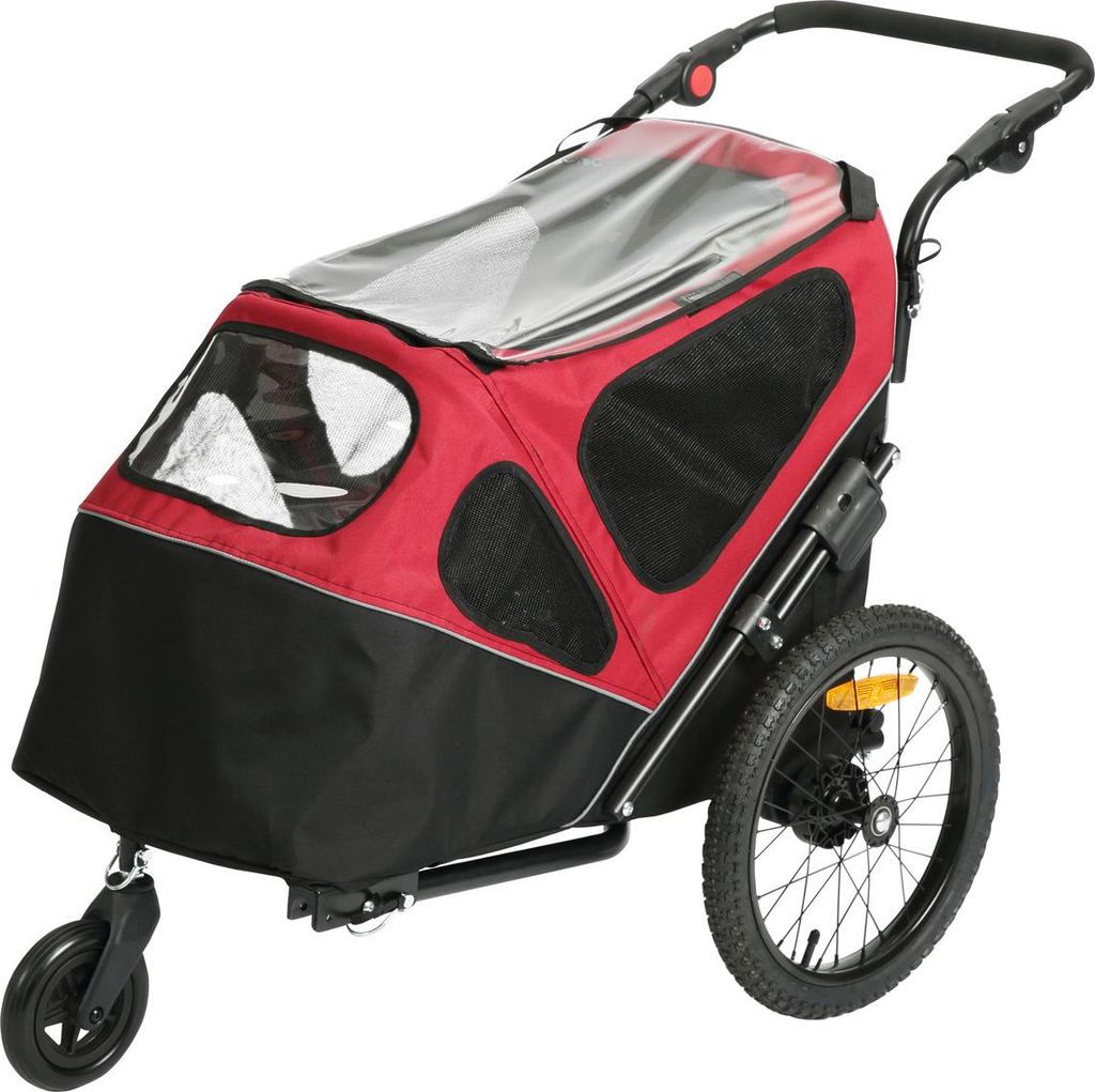 Duvo+ Hundeanhänger 2-in-1 schwarz/rot Produktbild 
