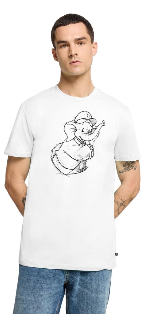 Spreadshirt Benjamin Blümchen Porträt Zeichnung Skizze Männer Premium T-Shirt, XXL, Weiß