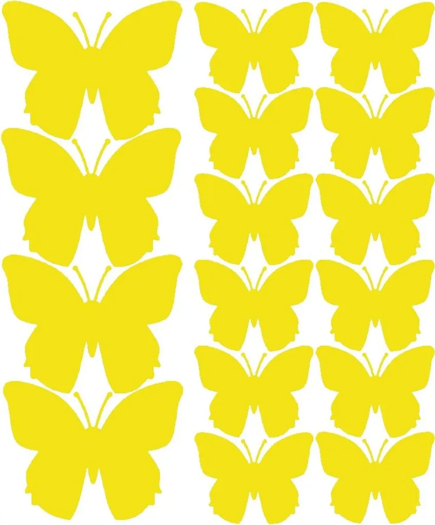 Kit 32 Farfalle Gialle 3D per Fai-da-Te e Scrapbooking - Adesive