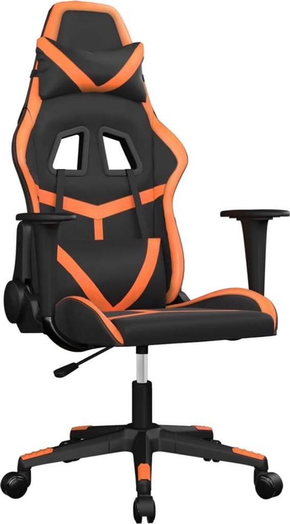 vidaXL Gaming-Stuhl Schwarz und Orange Kunstleder