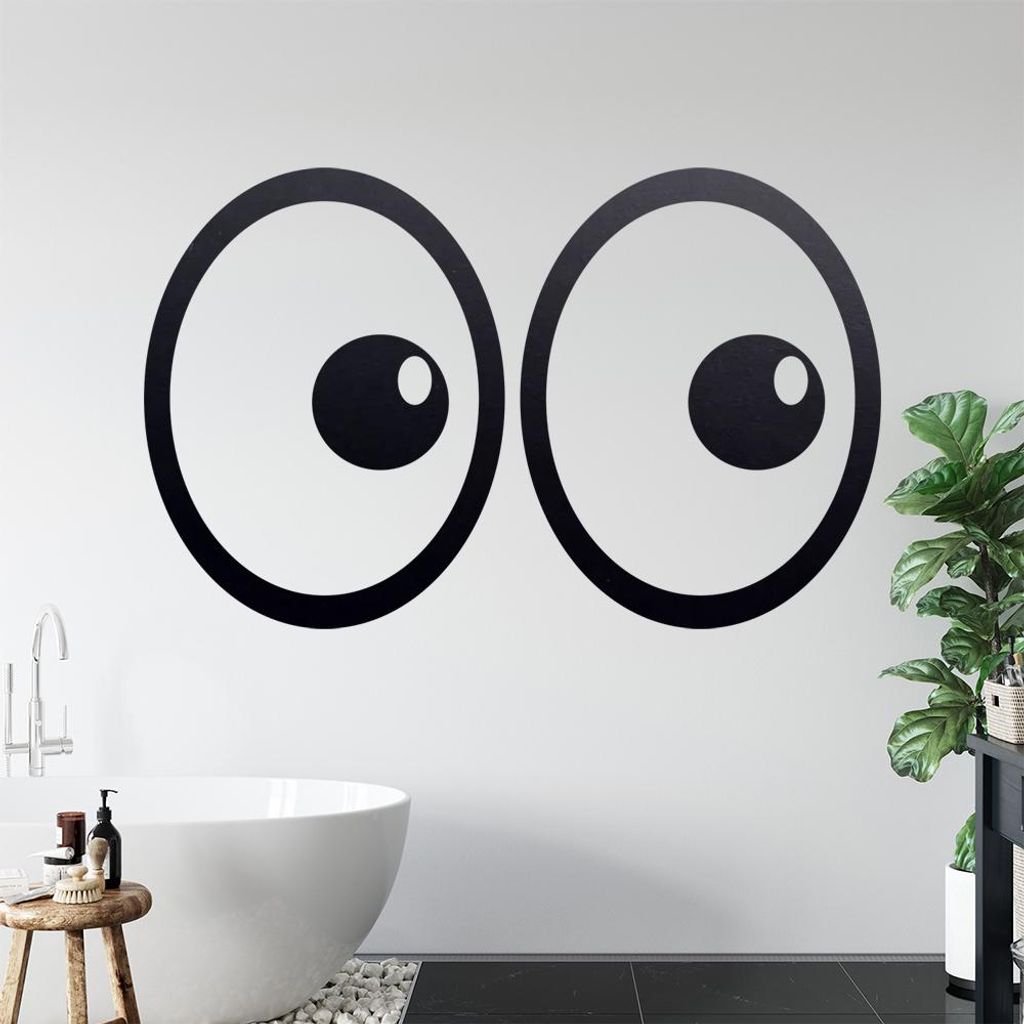 Augen Linksblick Wandtattoo in 6 Größen - Wandaufkleber Wall Sticker - Dekoration, Küche, Wohnzimmer, Schlafzimmer, Badezimmer
