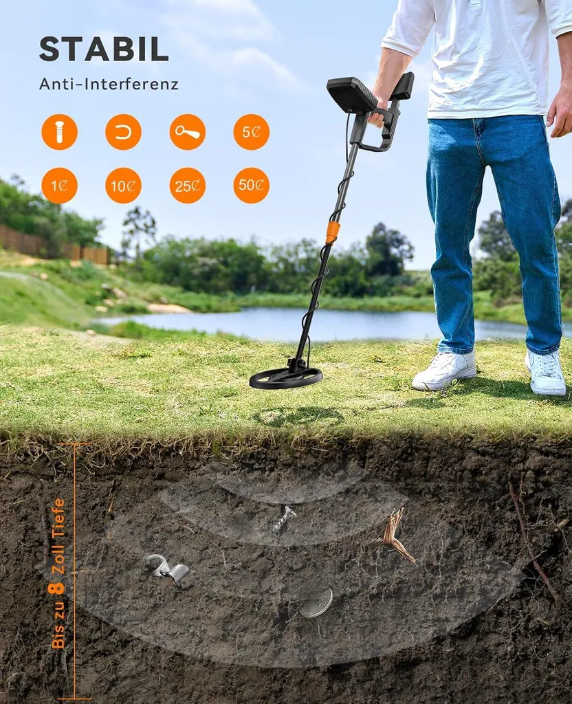 Détecteur de métaux étanche IP68 pour adultes et enfants hauteur réglable
