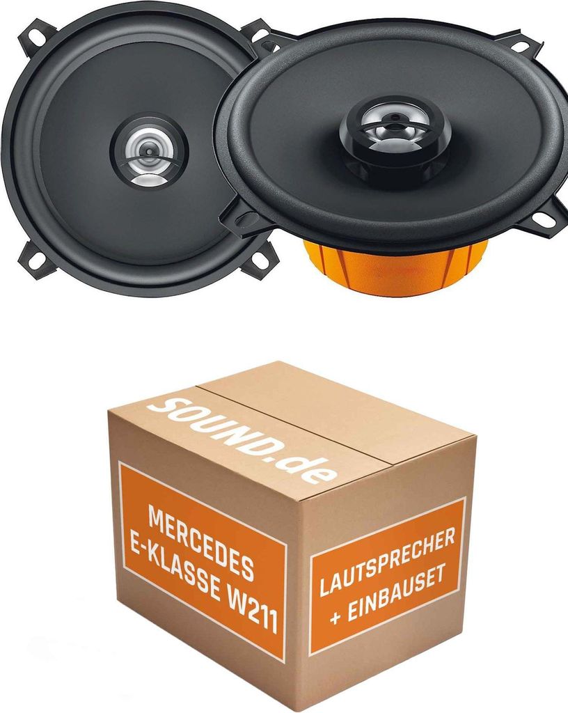 Lautsprecher Boxen Einbaupaket vorne Hertz DCX 130.3 passend für Mercedes E-Klasse W211 | 2x Tief-Mitteltöner mit integriertem Hochtöner 80W MAX