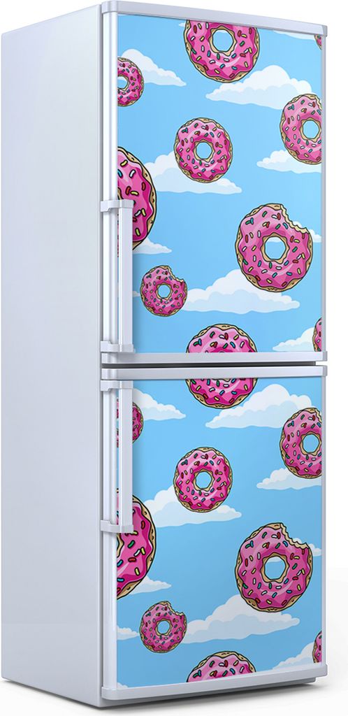 Kühlschrankdekoration 70x180 cm Aufkleber auf dem Kühlschrank - Donuts Süßigkeiten
